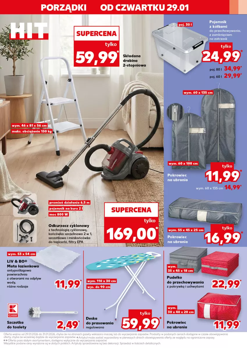 Gazetka promocyjna Kaufland - Kaufland - ważna 29.01 do 04.02.2026 - strona 13 - produkty: Mata łazienkowa, Odkurzacz, Pojemnik, Pokrowiec, Por, Szczotka, Top, Ubrania