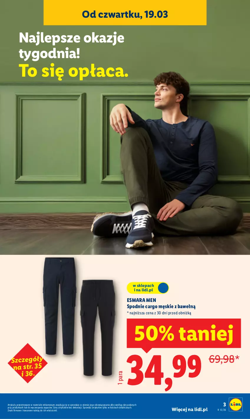 Gazetka promocyjna Lidl - Oferta ważna od 16.03 - ważna 16.03 do 21.03.2026 - strona 3 - produkty: Spodnie