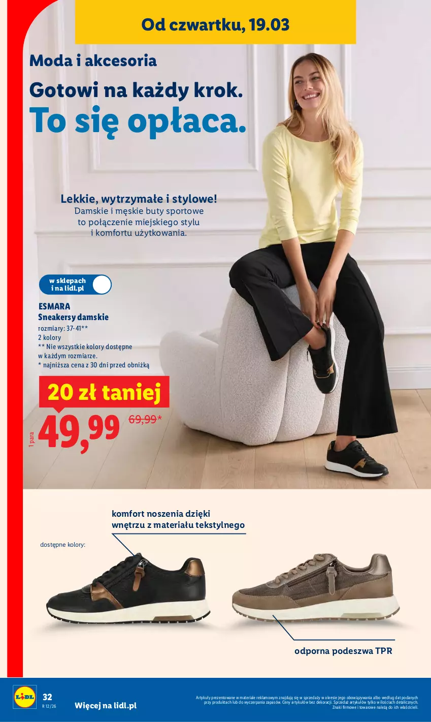 Gazetka promocyjna Lidl - Oferta ważna od 16.03 - ważna 16.03 do 21.03.2026 - strona 40 - produkty: Buty, Moda, Por, Sneakersy, Sport