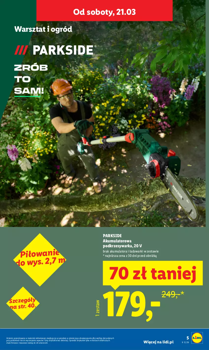 Gazetka promocyjna Lidl - Oferta ważna od 16.03 - ważna 16.03 do 21.03.2026 - strona 5 - produkty: Akumulator, Ogród, Parkside, Warka