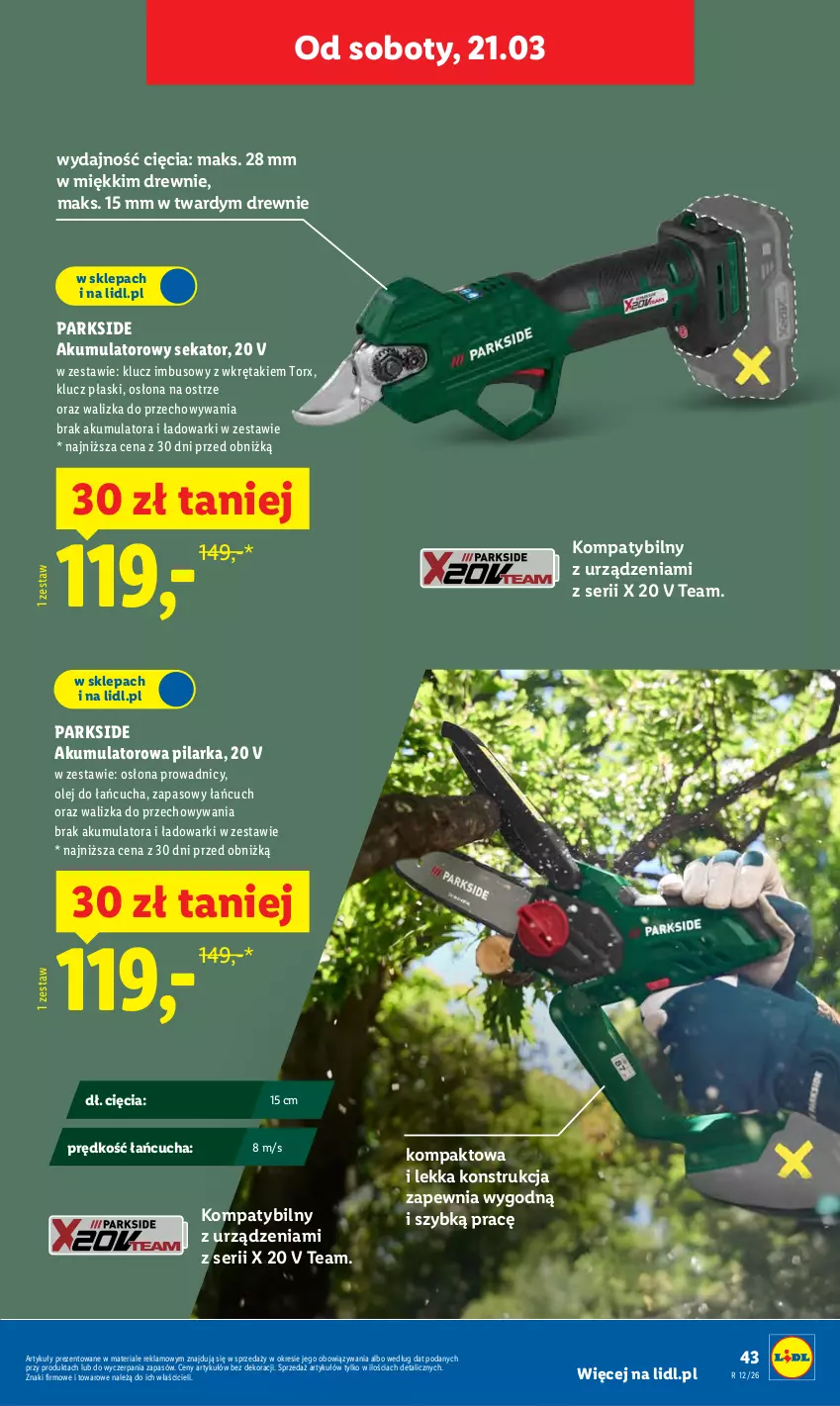 Gazetka promocyjna Lidl - Oferta ważna od 16.03 - ważna 16.03 do 21.03.2026 - strona 51 - produkty: Akumulator, Olej, Parkside, Sekator, Ser, Walizka, Wkręt