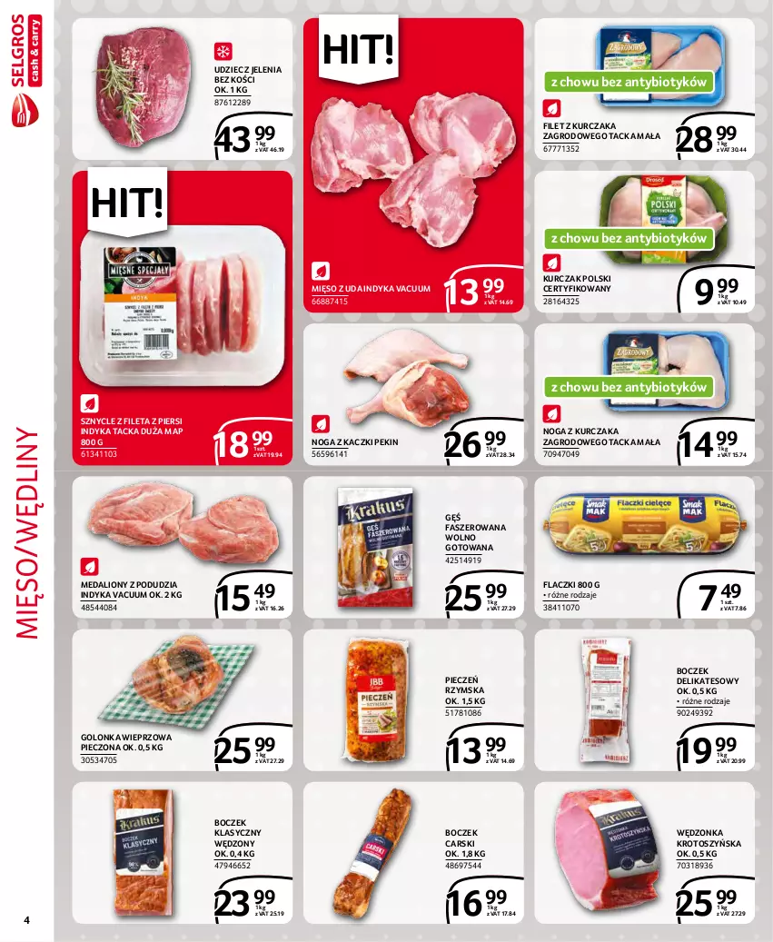 Gazetka promocyjna Selgros - Extra Oferta - ważna 01.12 do 31.12.2021 - strona 4 - produkty: Boczek, Cars, Fa, Golonka wieprzowa, Kurczak, Lion, Mięso, Noga z kaczki, Piec, Pieczeń rzymska