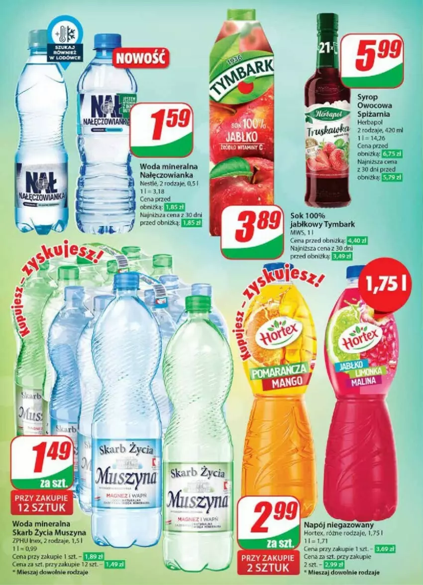 Gazetka promocyjna Dino - ważna 19.06 do 25.06.2024 - strona 34 - produkty: Hortex, Mus, Napój, Napój niegazowany, Szyna, Woda, Woda mineralna