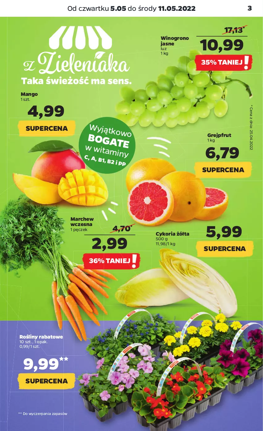 Gazetka promocyjna Netto - Gazetka spożywcza 5.05-11.05 - ważna 05.05 do 11.05.2022 - strona 3 - produkty: Grejpfrut, Mango, Wino