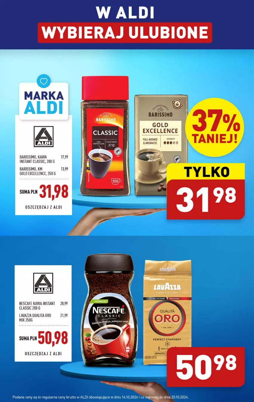 Gazetka promocyjna Aldi - Pełna oferta - ważna 14.10 do 19.10.2024 - strona 10 - produkty: Kawa, Lavazza