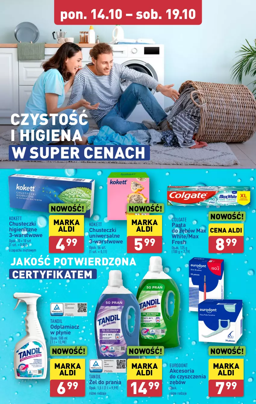 Gazetka promocyjna Aldi - Pełna oferta - ważna 14.10 do 19.10.2024 - strona 17 - produkty: Chusteczki, Colgate, LG, Odplamiacz, Pasta do zębów