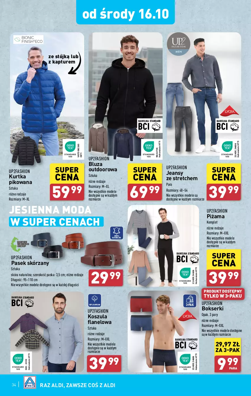 Gazetka promocyjna Aldi - Pełna oferta - ważna 14.10 do 19.10.2024 - strona 34 - produkty: Bluza, Bokserki, Fa, Kosz, Koszula, Kurtka, Moda, Pasek, Piżama, Ser, Wełna