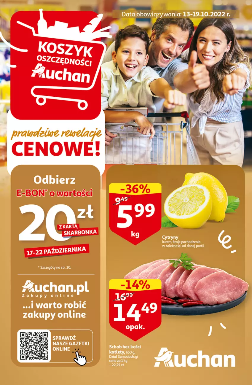 Gazetka promocyjna Auchan - Gazetka Koszyk Oszczędności Auchan Hipermarkety - ważna 13.10 do 19.10.2022 - strona 1