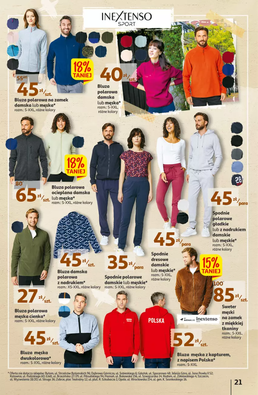 Gazetka promocyjna Auchan - Gazetka Koszyk Oszczędności Auchan Hipermarkety - ważna 13.10 do 19.10.2022 - strona 21 - produkty: Acer, Bluza, Bluza polarowa, Dres, LANA, Sos, Spodnie, Sweter