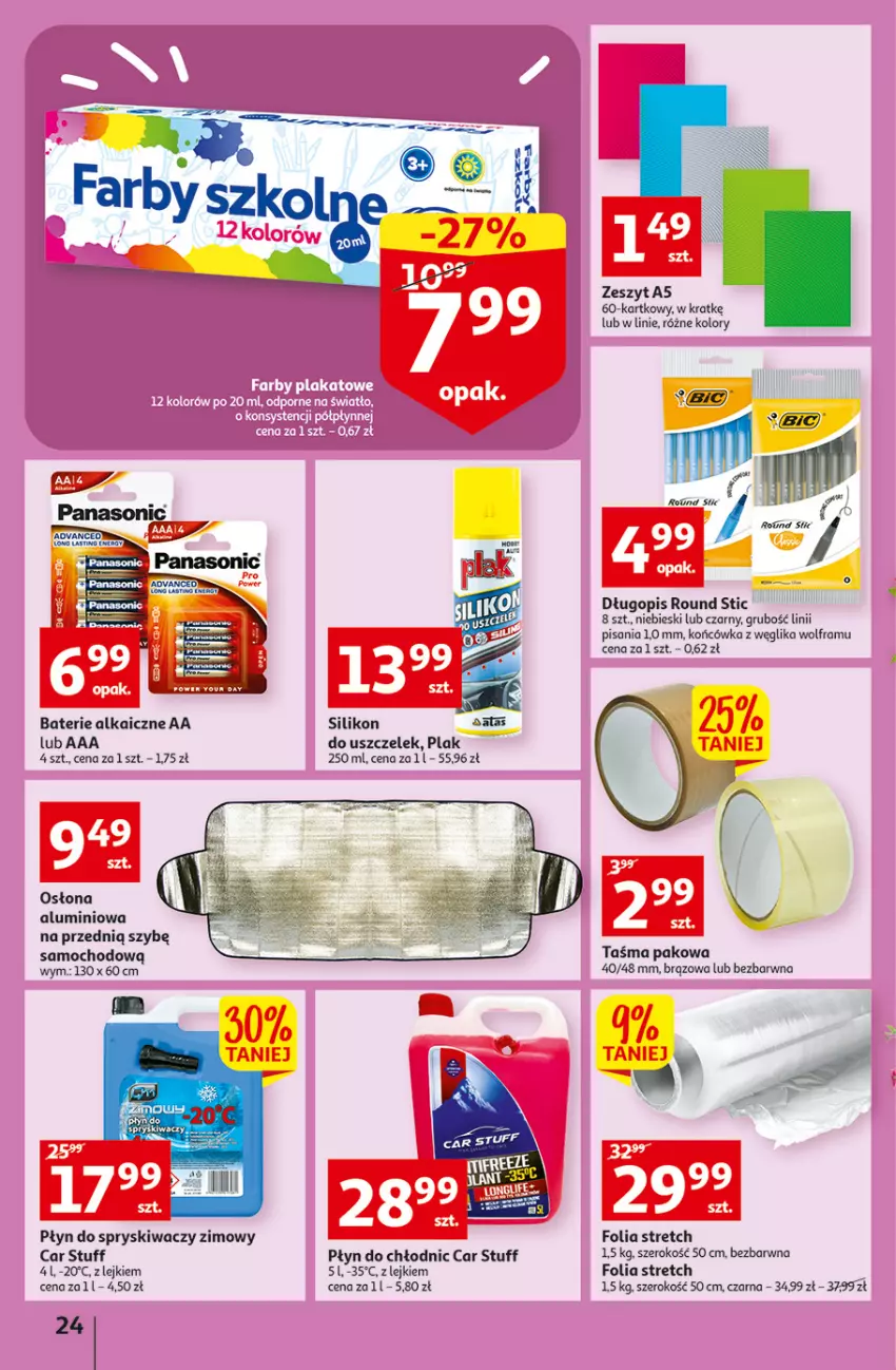 Gazetka promocyjna Auchan - Gazetka Koszyk Oszczędności Auchan Hipermarkety - ważna 13.10 do 19.10.2022 - strona 24 - produkty: Długopis, Płyn do chłodnic, Płyn do spryskiwaczy, Taśma pakowa