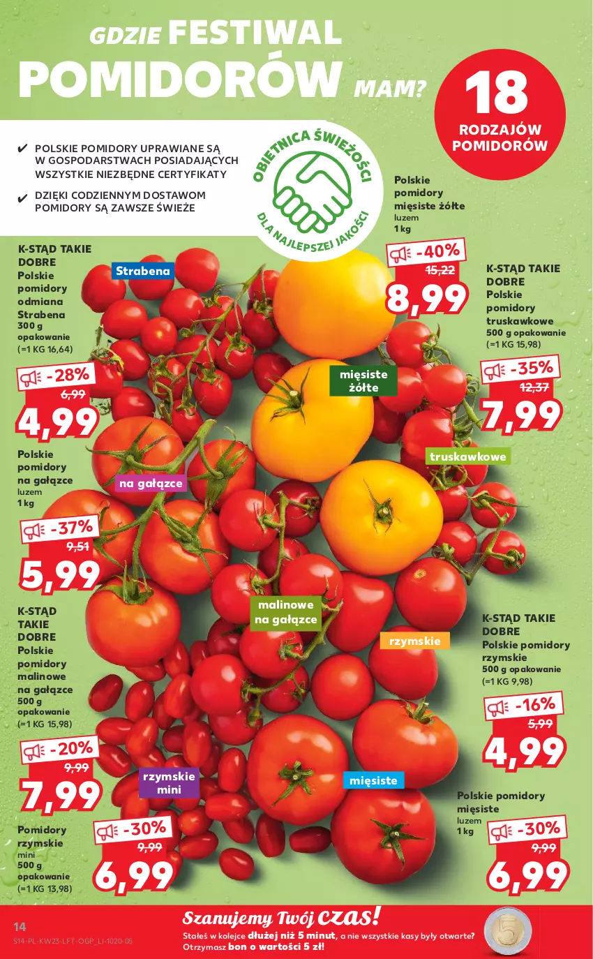 Gazetka promocyjna Kaufland - OFERTA TYGODNIA - ważna 09.06 do 14.06.2022 - strona 14 - produkty: Olej, Pomidory