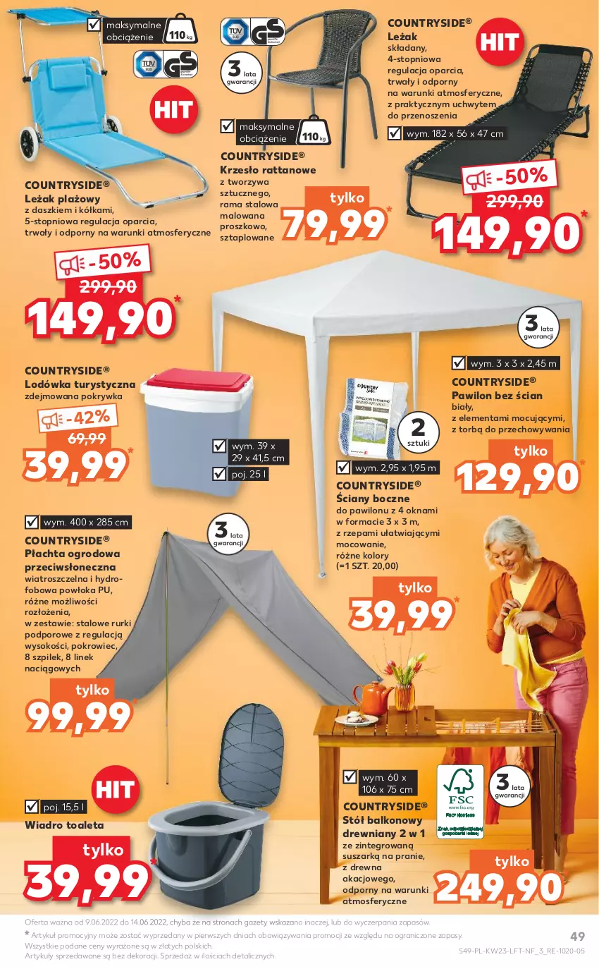 Gazetka promocyjna Kaufland - OFERTA TYGODNIA - ważna 09.06 do 14.06.2022 - strona 49 - produkty: Gra, Krzesło, Lodówka, Pokrowiec, Por, Rama, Rurki, Sok, Stół, Top, Wiadro