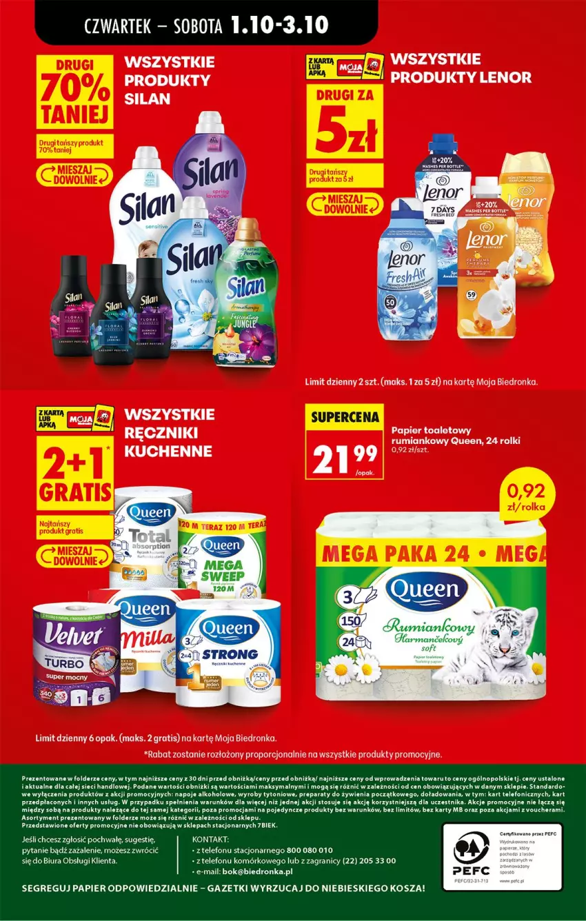 Gazetka promocyjna Biedronka - Od Czwartku - ważna 01.10 do 03.10.2026 - strona 15 - produkty: Gra, Kosz, Lenor, Napoje, Papier, Por, Rolki, Rolki kuchenne, Rum, Silan, Telefon