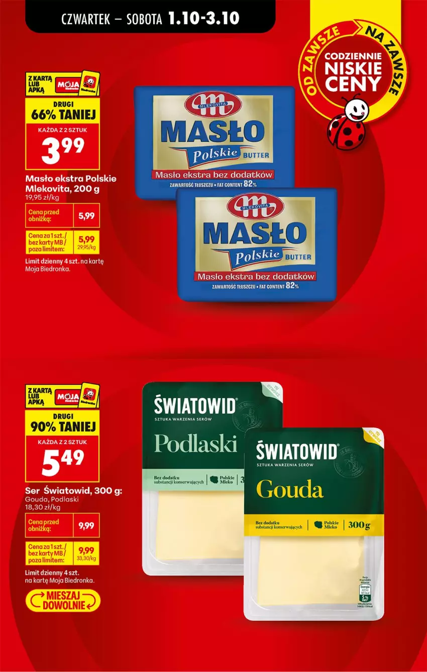 Gazetka promocyjna Biedronka - Od Czwartku - ważna 01.10 do 03.10.2026 - strona 3 - produkty: Gouda, Masło, Mleko, Mlekovita, Podlaski, Ser