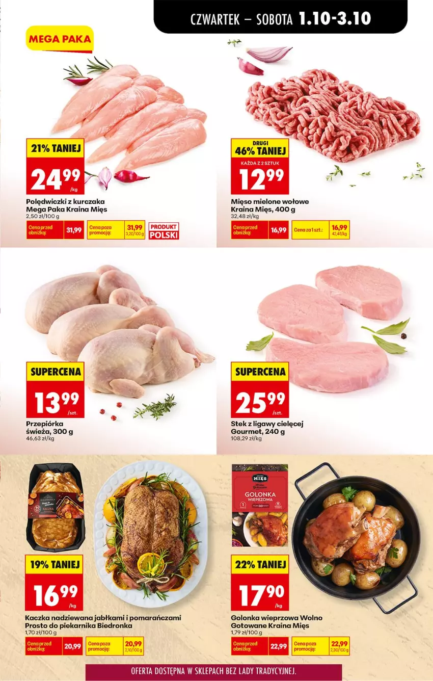 Gazetka promocyjna Biedronka - Od Czwartku - ważna 01.10 do 03.10.2026 - strona 31 - produkty: Fa, Golonka wieprzowa, Jabłka, Kaczka, Kurczak, Mięso, Mięso mielone, Piekarnik, Polędwiczki z kurczaka, Przepiórka, Stek