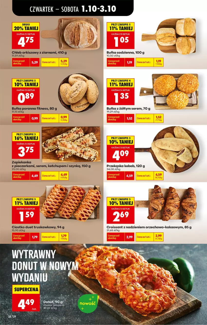 Gazetka promocyjna Biedronka - Od Czwartku - ważna 01.10 do 03.10.2026 - strona 34 - produkty: Bułka, Chleb, Croissant, Kakao, Kebab, Ketchup, Piec, Pieczarka, Por, Ser, Zapiekanka