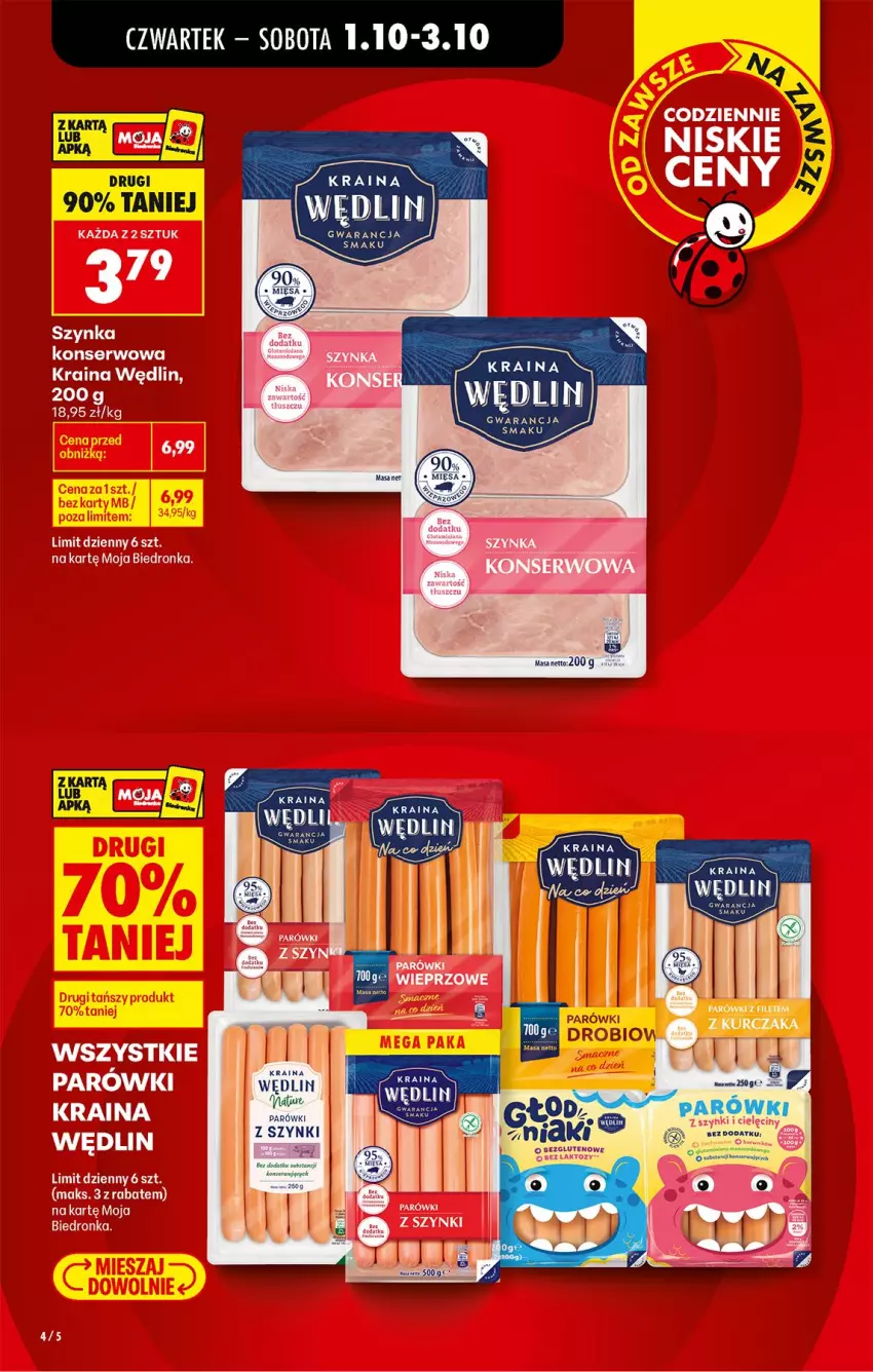 Gazetka promocyjna Biedronka - Od Czwartku - ważna 01.10 do 03.10.2026 - strona 4 - produkty: Parówki