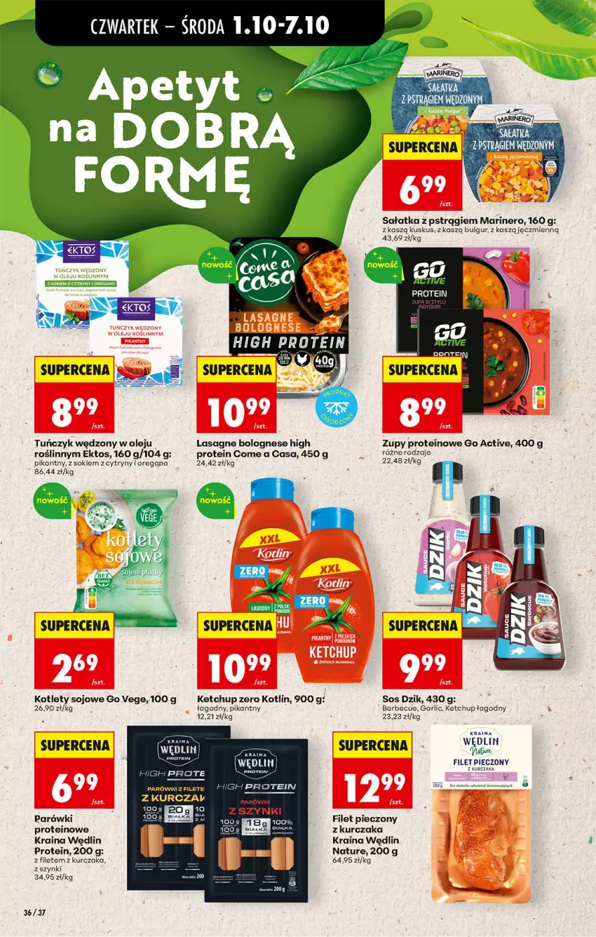 Gazetka promocyjna Biedronka - Od Czwartku - ważna 01.10 do 03.10.2026 - strona 48 - produkty: Cytryny, Fa, Ketchup, Kotlet, Kotlin, Kurczak, Kuskus, Lasagne, Lasagne bolognese, Olej, Parówki, Piec, Pstrąg, Sałat, Sałatka, Sok, Sos, Tuńczyk