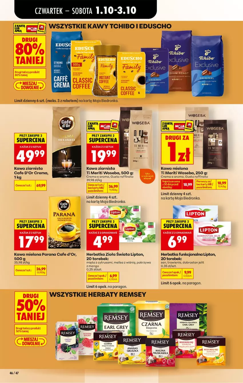 Gazetka promocyjna Biedronka - Od Czwartku - ważna 01.10 do 03.10.2026 - strona 64 - produkty: Ananas, Earl Grey, Herbata, Kawa, Kawa mielona, Kawa ziarnista, LG, Lipton, Mango, Mięta, Tchibo, Woseba
