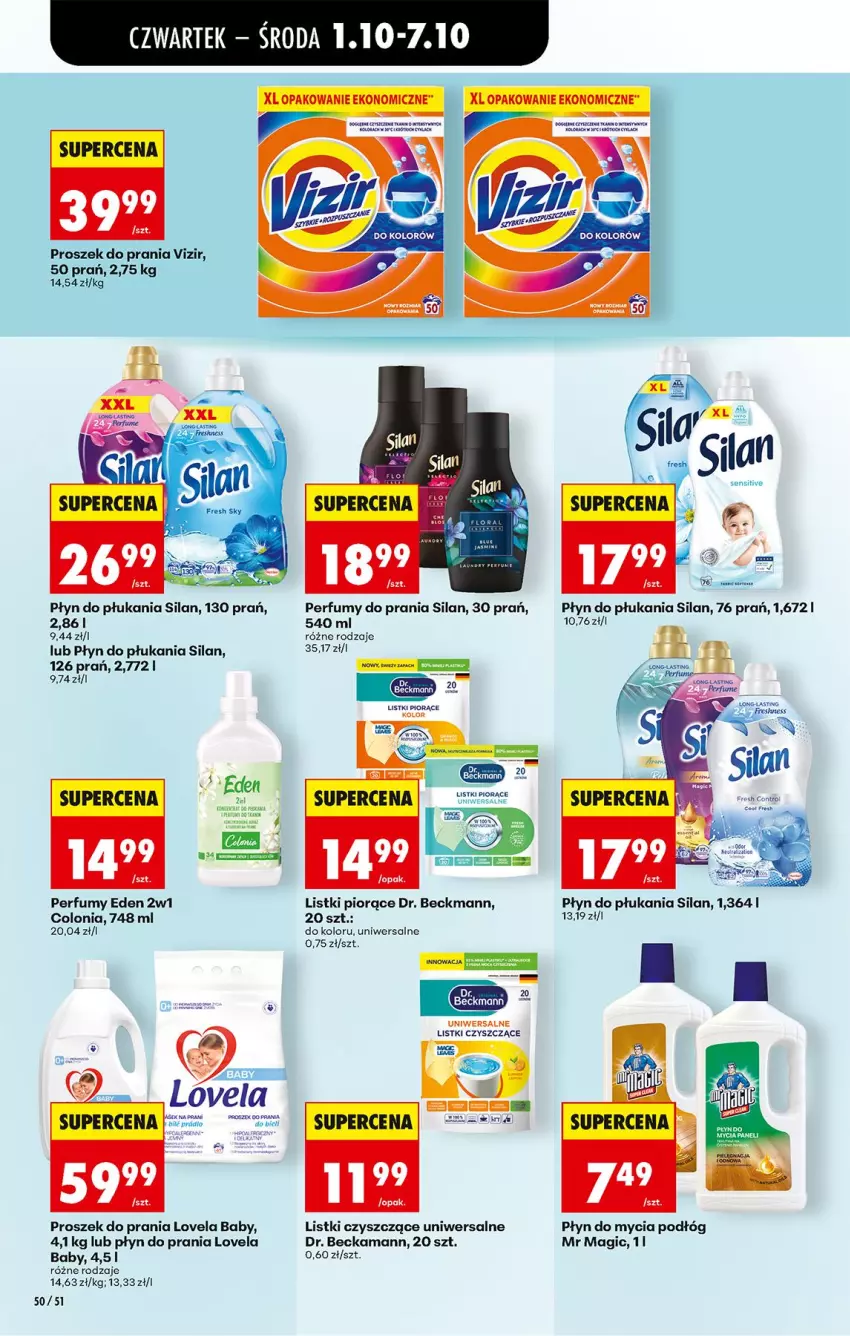 Gazetka promocyjna Biedronka - Od Czwartku - ważna 01.10 do 03.10.2026 - strona 70 - produkty: Koc, Lovela, Perfum, Płyn do mycia, Płyn do mycia podłóg, Płyn do płukania, Płyn do prania, Proszek do prania, Sanki, Silan, Vizir