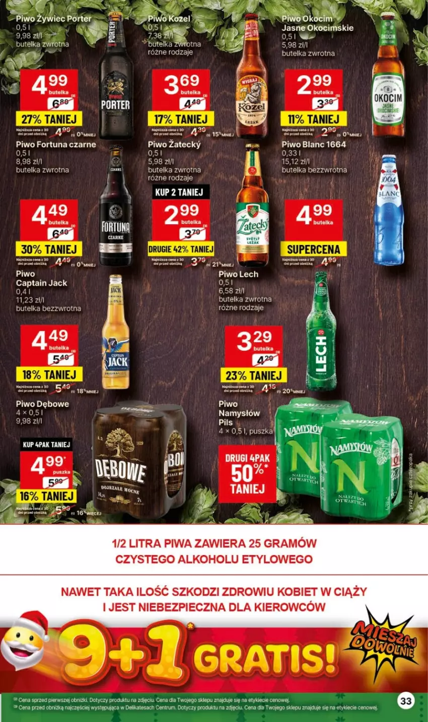 Gazetka promocyjna Delikatesy Centrum - NOWA GAZETKA Delikatesy Centrum od 7 grudnia! 7-13.12.2023 - ważna 07.12 do 13.12.2023 - strona 33 - produkty: Captain Jack, Fa, Fortuna, Gra, Koc, Kozel, Namysłów, Noż, Okocim, Piec, Piwa, Piwo, Por, Rum