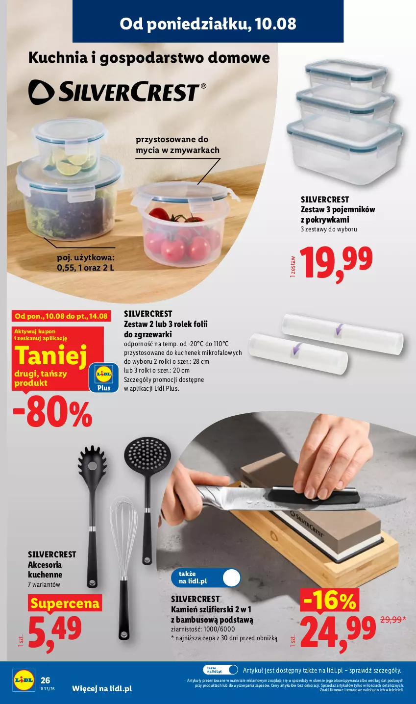 Gazetka promocyjna Lidl - Gazetka ważna od 10.08. do 14.08. - ważna 10.08 do 14.08.2026 - strona 30 - produkty: Fa, Kuchnia, Pojemnik, Por, Rolki, Silvercrest, Warka, Zmywarka