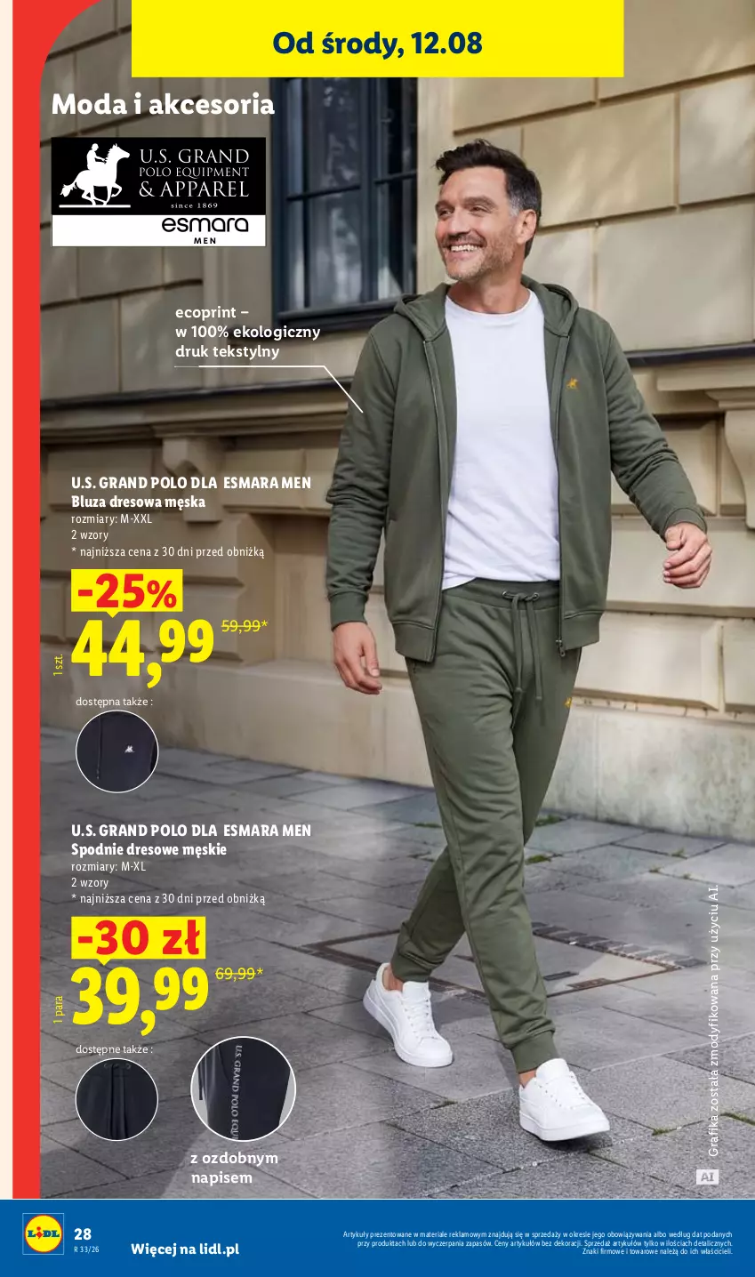 Gazetka promocyjna Lidl - Gazetka ważna od 10.08. do 14.08. - ważna 10.08 do 14.08.2026 - strona 38 - produkty: Bluza, Bluza dresowa, Dres, Gra, Grafika, Moda, Spodnie, Spodnie dresowe