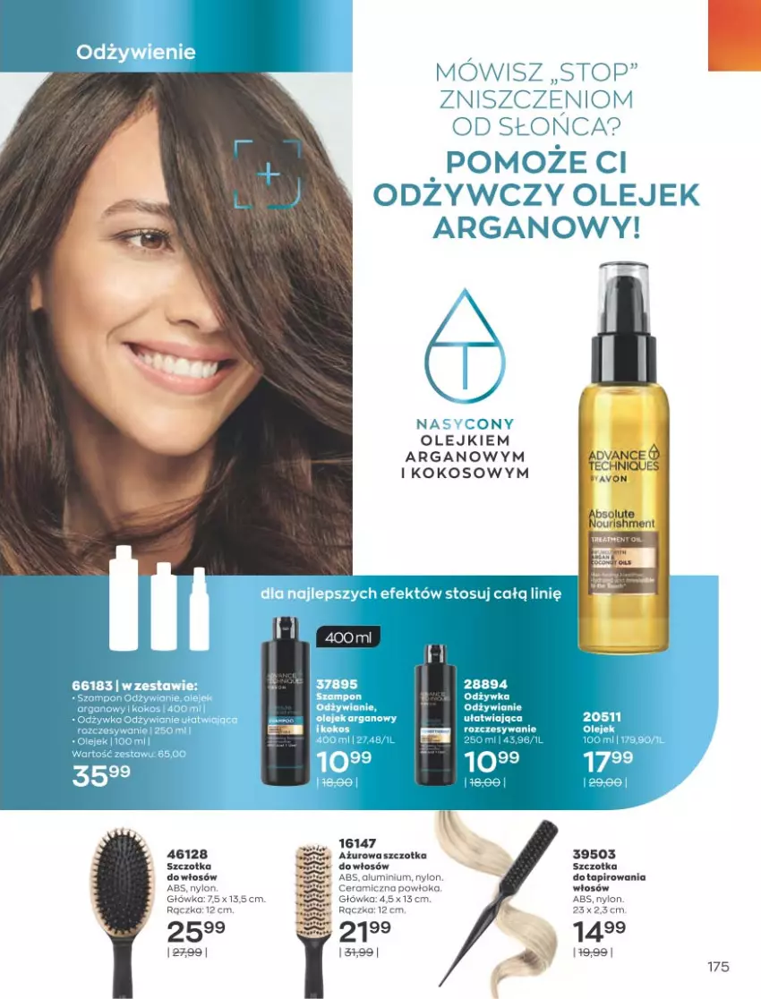 Gazetka promocyjna Avon - Sierpień - ważna 01.08 do 31.08.2022 - strona 171 - produkty: Kokos, Odżywka, Olej, Szczotka, Szczotka do włosów, Top