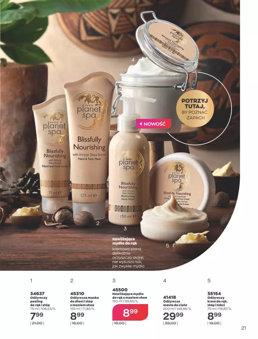 Gazetka promocyjna Avon - Sierpień - ważna 01.08 do 31.08.2022 - strona 21 - produkty: Maska, Masło, Masło do ciała, Mydło, Peeling