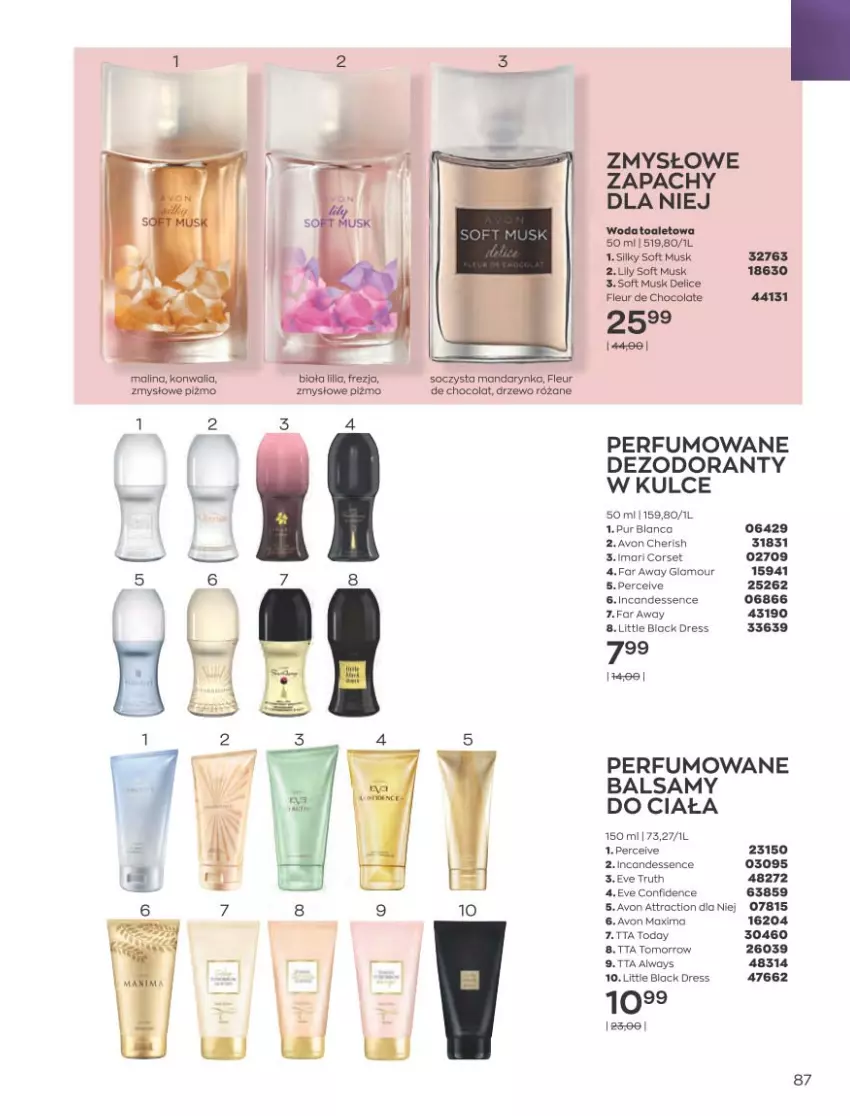 Gazetka promocyjna Avon - Sierpień - ważna 01.08 do 31.08.2022 - strona 83 - produkty: Always, Dezodorant, Dres, Fa, Lack, Mus, Perfum, Róża, Woda, Woda toaletowa