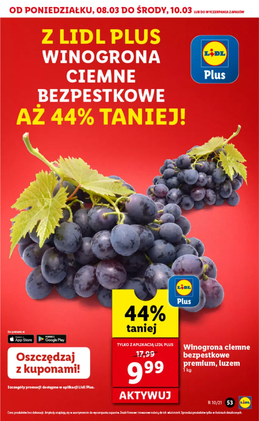 Gazetka promocyjna Lidl - GAZETKA - ważna 08.03 do 10.03.2021 - strona 53 - produkty: Wino, Winogrona