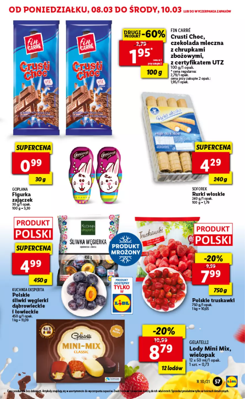 Gazetka promocyjna Lidl - GAZETKA - ważna 08.03 do 10.03.2021 - strona 57 - produkty: Czekolada, Czekolada mleczna, Goplana, Kuchnia, LANA, Lody, Rurki, Rust, Truskawki