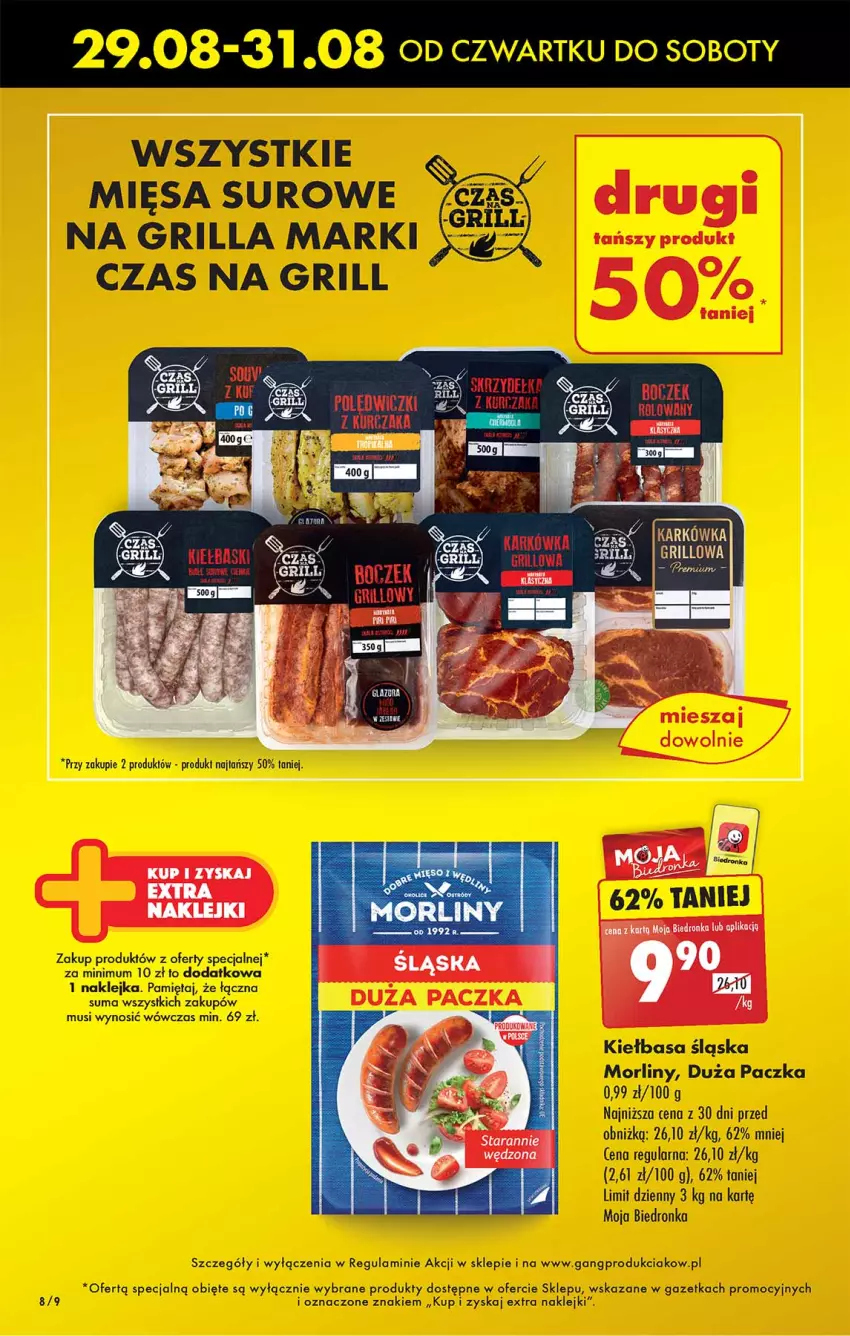 Gazetka promocyjna Biedronka - Od Czwartku - ważna 29.08 do 04.09.2024 - strona 8 - produkty: Grill, Kiełbasa, Kiełbasa śląska, Klej, Mięta, Morliny, Mus