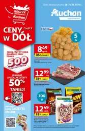 Gazetka promocyjna Auchan - Gazetka Ceny w dół Część 3 Supermarket Auchan - Gazetka - ważna od 24.01 do 24.01.2024 - strona 1 - produkty: Ziemniaki, Siatka, Boczek, Danio, Boczek wieprzowy