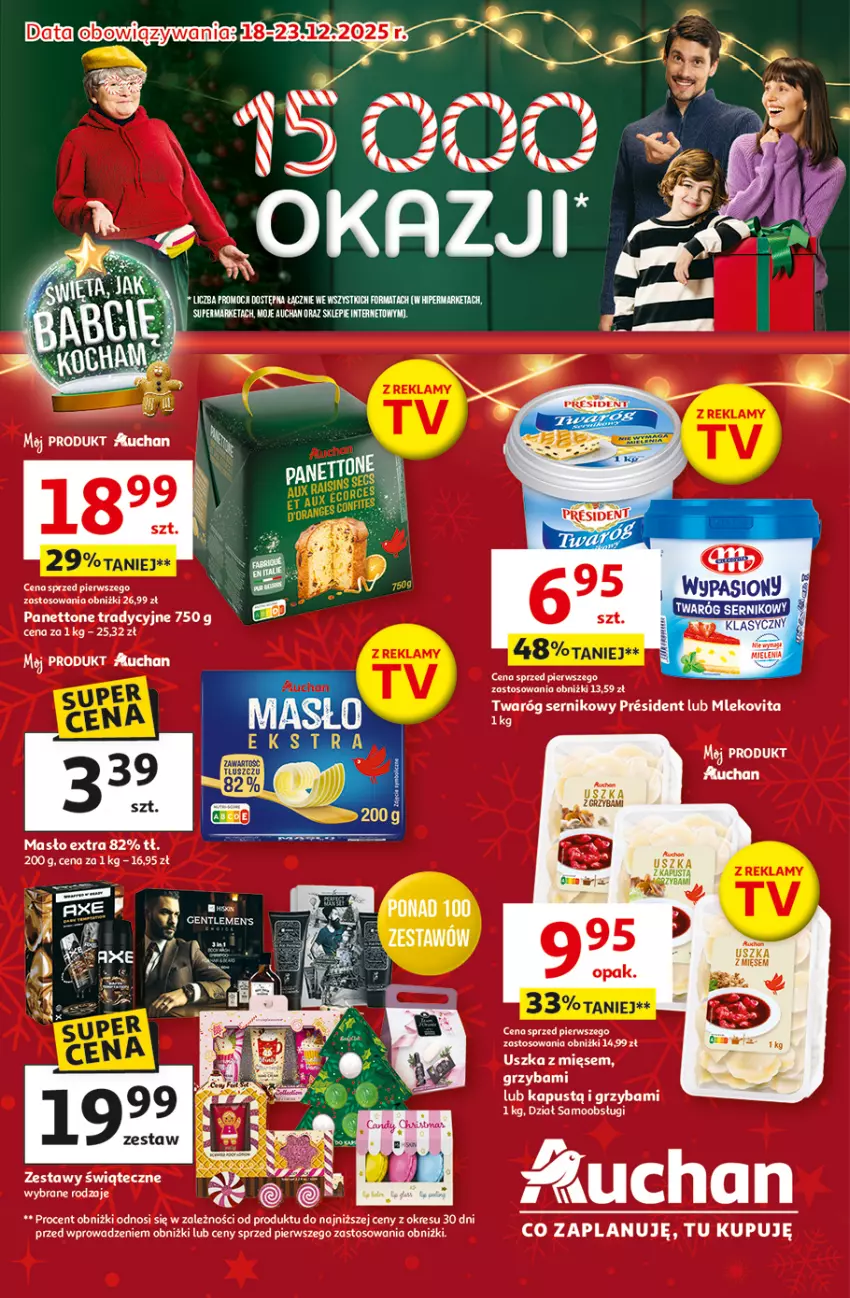 Gazetka promocyjna Auchan - Święta jak babcię kocham Hipermarket - ważna 18.12 do 23.12.2025 - strona 1 - produkty: Fa, Kapustą, Masło, Mleko, Mlekovita, Ser, Twaróg