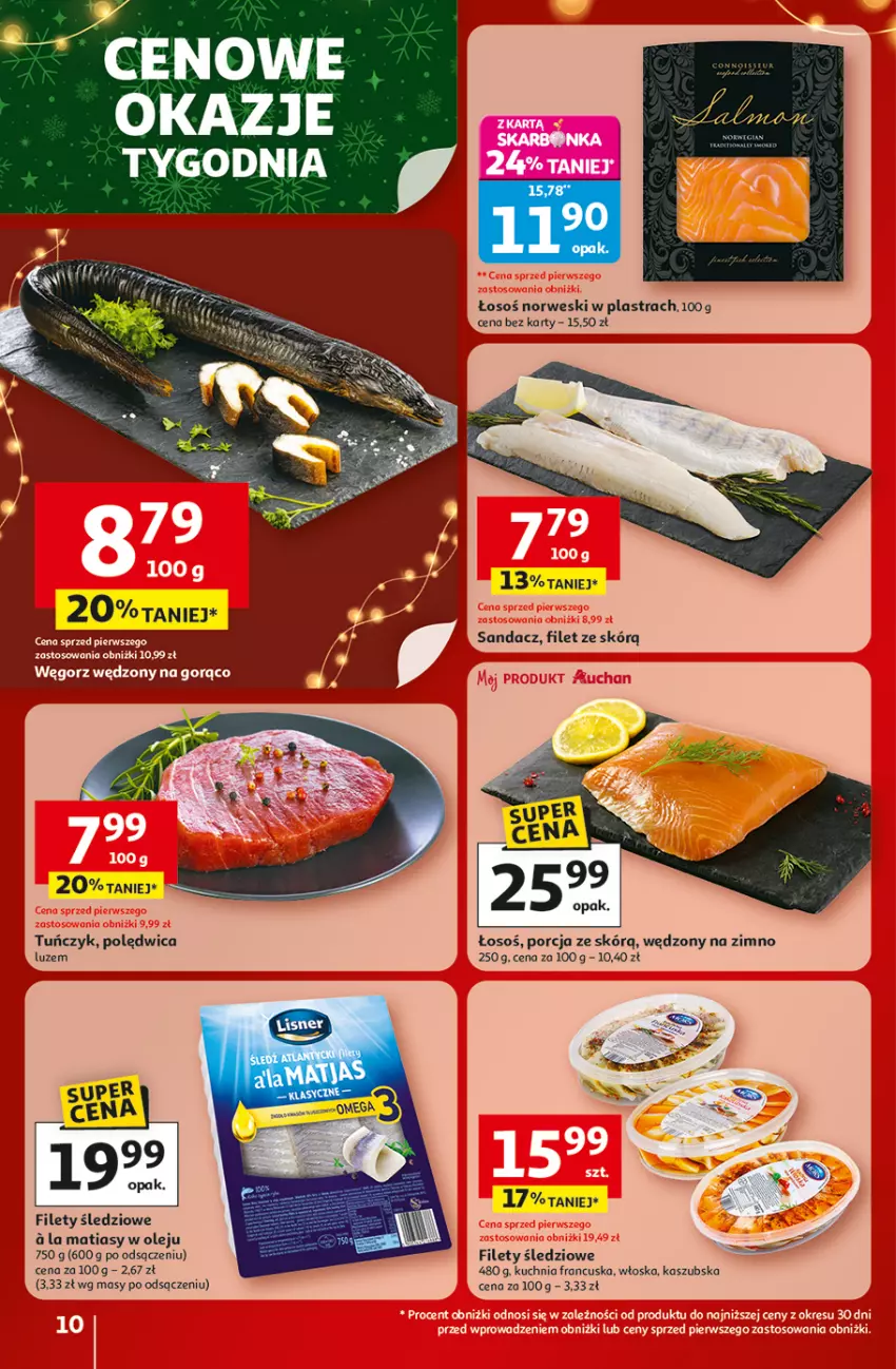 Gazetka promocyjna Auchan - Święta jak babcię kocham Hipermarket - ważna 18.12 do 23.12.2025 - strona 10 - produkty: Kuchnia, Olej, Polędwica, Por, Sandacz, Tuńczyk