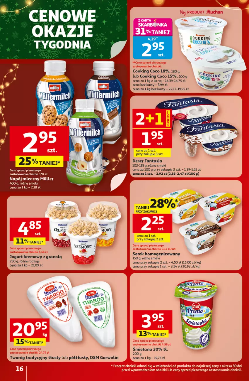Gazetka promocyjna Auchan - Święta jak babcię kocham Hipermarket - ważna 18.12 do 23.12.2025 - strona 16 - produkty: Deser, Fa, Fanta, Gra, Jogurt, Ser, Serek, Serek homogenizowany, Twaróg