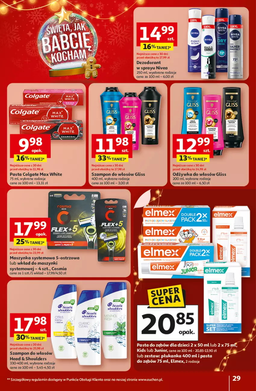Gazetka promocyjna Auchan - Święta jak babcię kocham Hipermarket - ważna 18.12 do 23.12.2025 - strona 29 - produkty: AEG, Colgate, Dezodorant, Dzieci, Elmex, Gra, LG, Maszynka, Nivea, Odżywka, Pasta do zębów, Szampon, Szynka