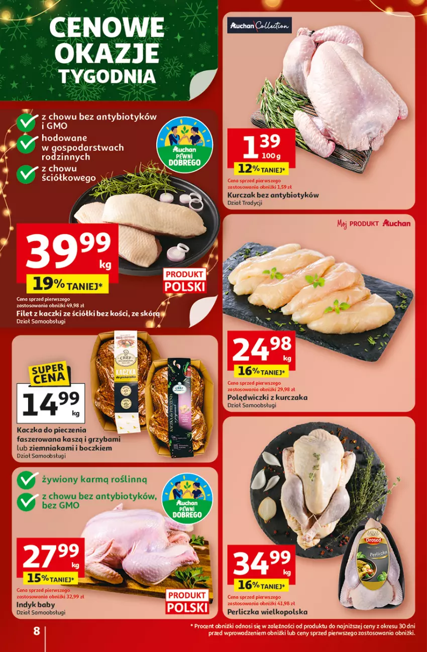 Gazetka promocyjna Auchan - Święta jak babcię kocham Hipermarket - ważna 18.12 do 23.12.2025 - strona 8 - produkty: Fa, Kaczka, Kurczak, Perliczka, Piec, Polędwiczki z kurczaka
