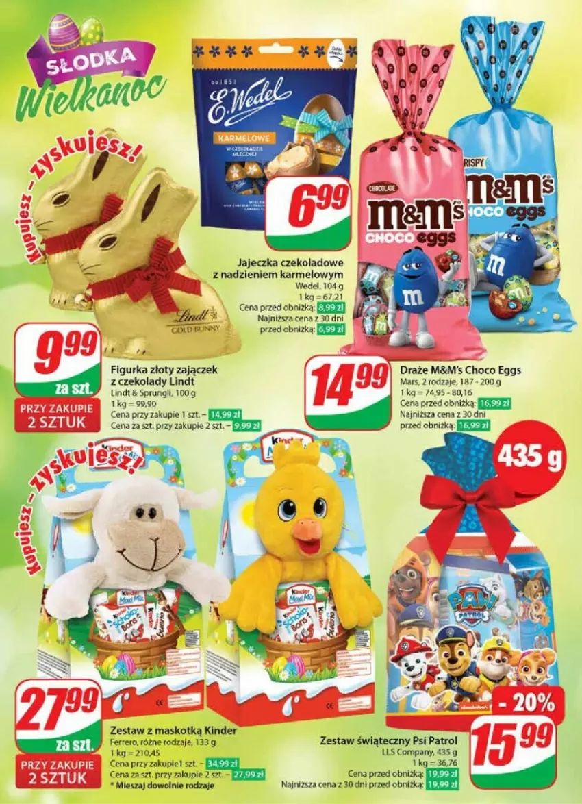 Gazetka promocyjna Dino - ważna 20.03 do 26.03.2024 - strona 4 - produkty: Ferrero, Kinder, Lindt, Mars, Psi Patrol