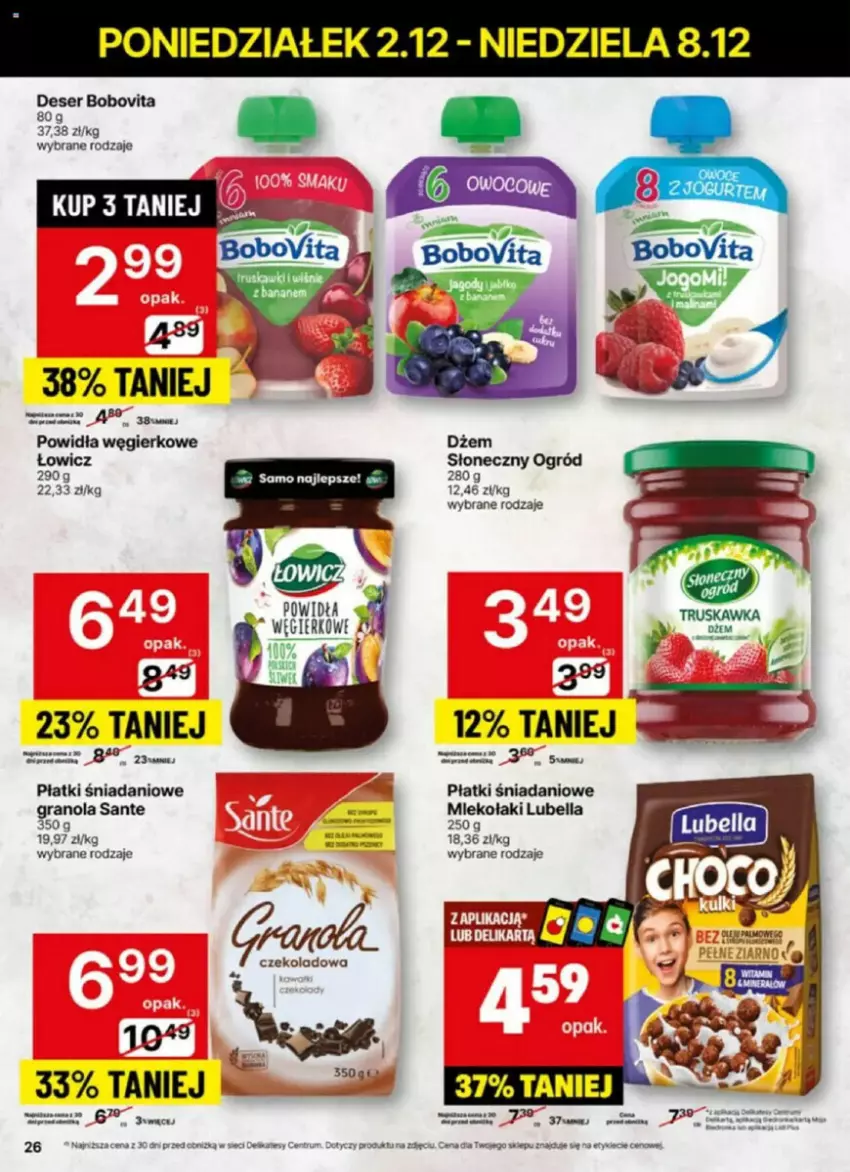 Gazetka promocyjna Delikatesy Centrum - ważna 02.12 do 08.12.2024 - strona 19 - produkty: Bell, Bella, BoboVita, Danio, Deser, Dżem, Fa, Gra, Granola, Lubella, Ogród, Rum, Sante, Ser