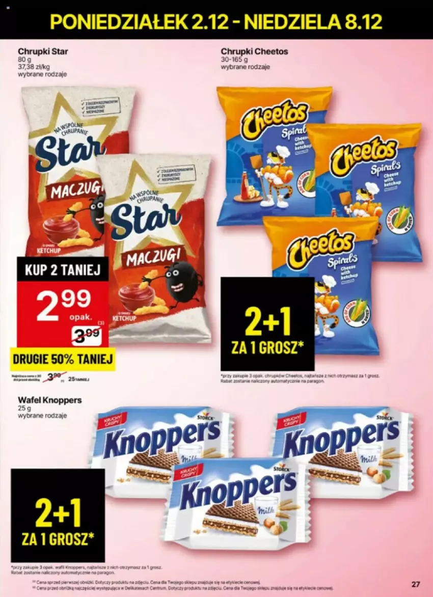 Gazetka promocyjna Delikatesy Centrum - ważna 02.12 do 08.12.2024 - strona 20 - produkty: Cheetos, Chrupki, Knoppers, Rama