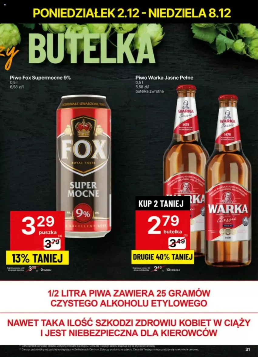 Gazetka promocyjna Delikatesy Centrum - ważna 02.12 do 08.12.2024 - strona 25 - produkty: Gra, Piec, Piwa, Piwo, Warka