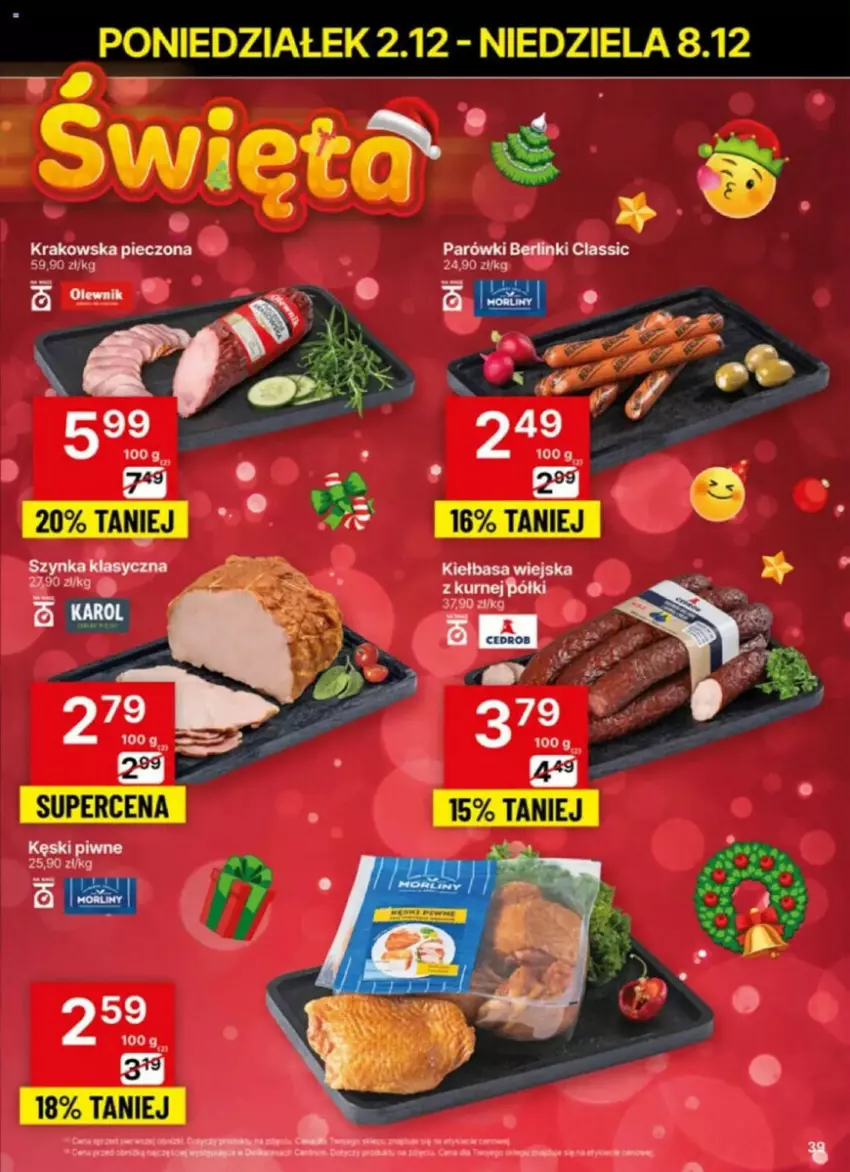 Gazetka promocyjna Delikatesy Centrum - ważna 02.12 do 08.12.2024 - strona 33 - produkty: Amica, Berlinki, Kiełbasa, Kiełbasa wiejska, Parówki, Piec