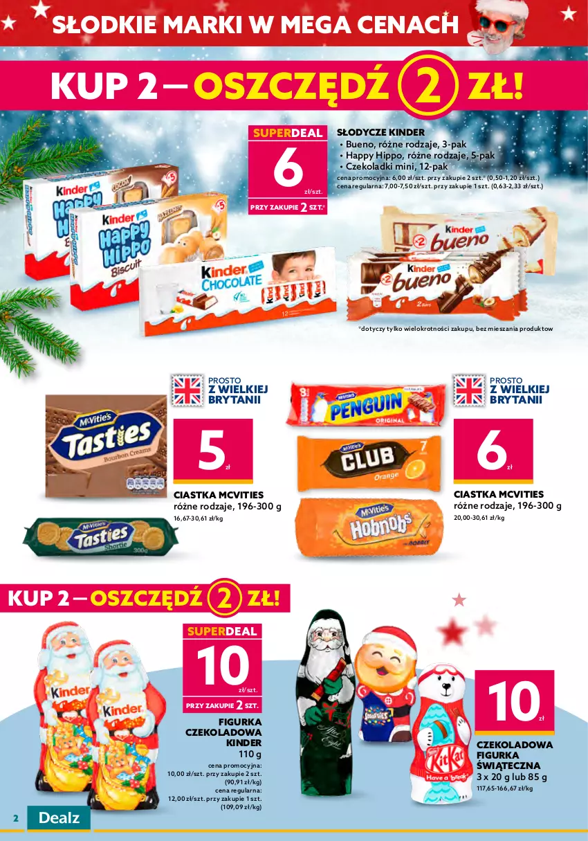 Gazetka promocyjna Dealz - NOWA GAZETKADeal z Mikołajem! - ważna 30.11 do 13.12.2022 - strona 2 - produkty: Ciastka, Czekolada, Herbata, HiPP, Jacobs, Kawa, Kawa mielona, Kinder, Oreo