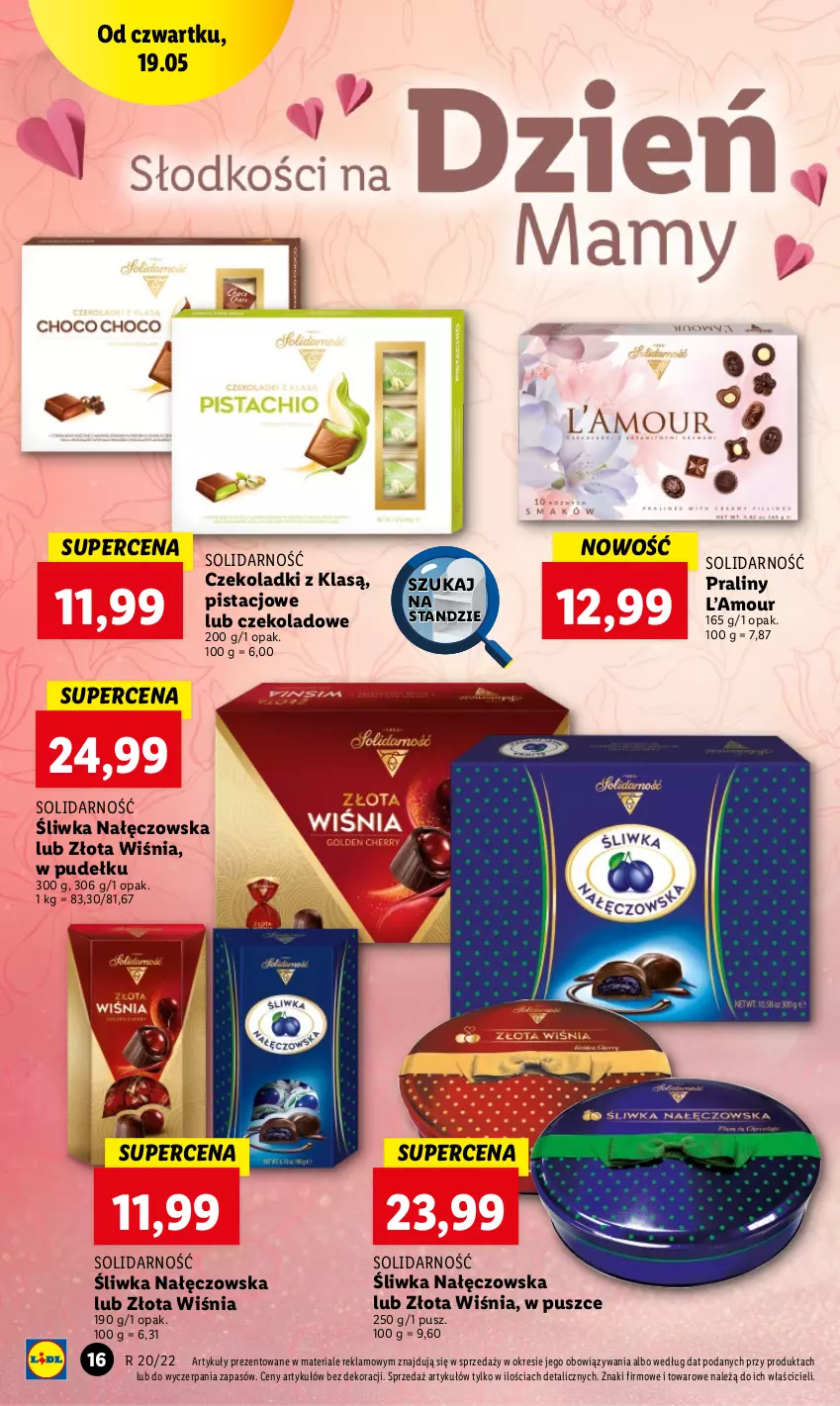 Gazetka promocyjna Lidl - GAZETKA - ważna 19.05 do 21.05.2022 - strona 16 - produkty: Praliny