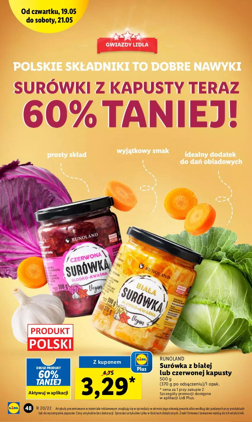 Gazetka promocyjna Lidl - GAZETKA - ważna 19.05 do 21.05.2022 - strona 48 - produkty: Runoland, Surówka