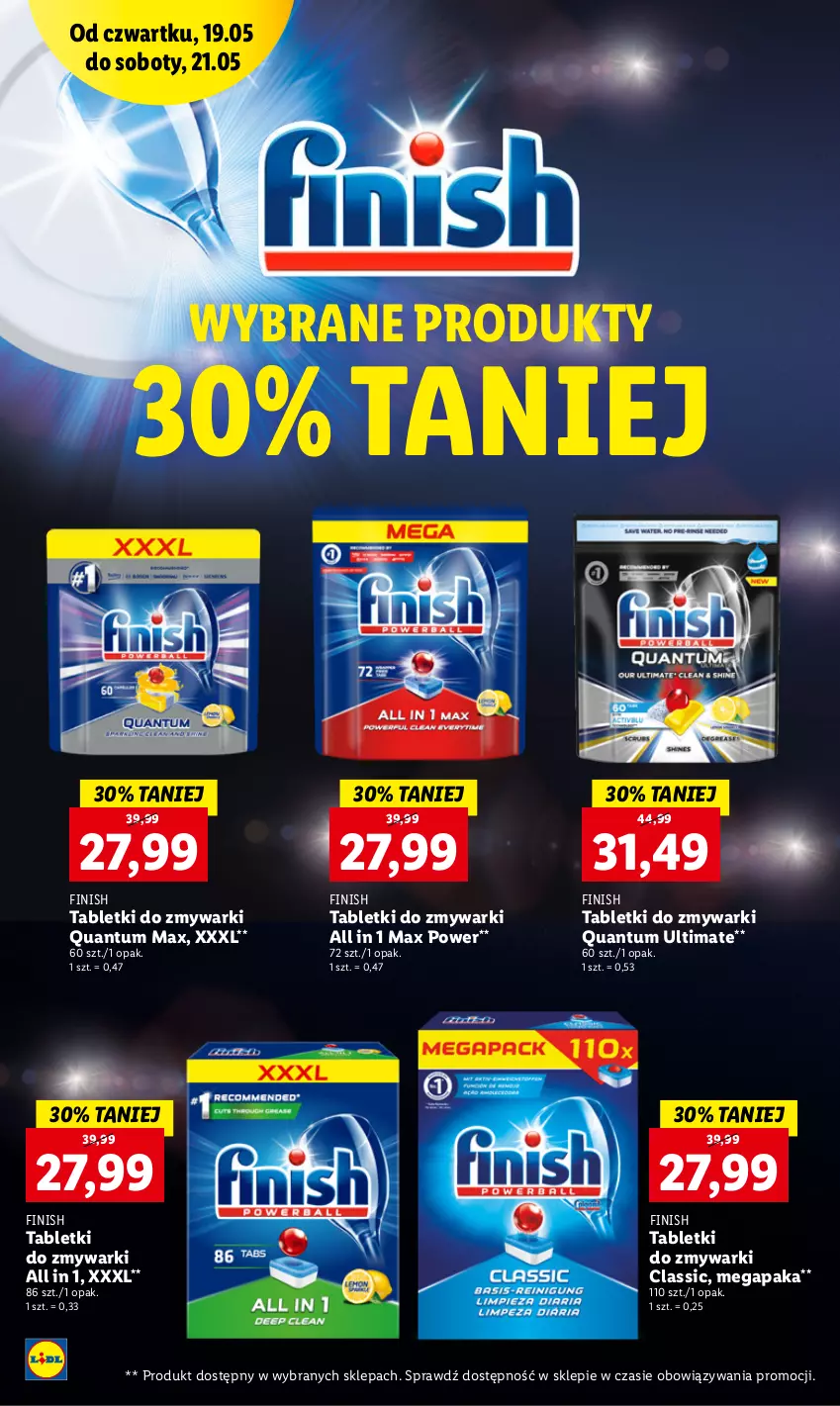 Gazetka promocyjna Lidl - GAZETKA - ważna 19.05 do 21.05.2022 - strona 59 - produkty: Finish, Tablet, Tabletki do zmywarki, Zmywarki