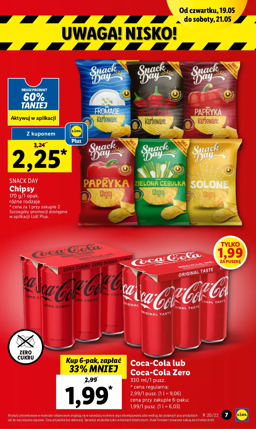 Gazetka promocyjna Lidl - GAZETKA - ważna 19.05 do 21.05.2022 - strona 7 - produkty: Chipsy, Coca-Cola, Waga