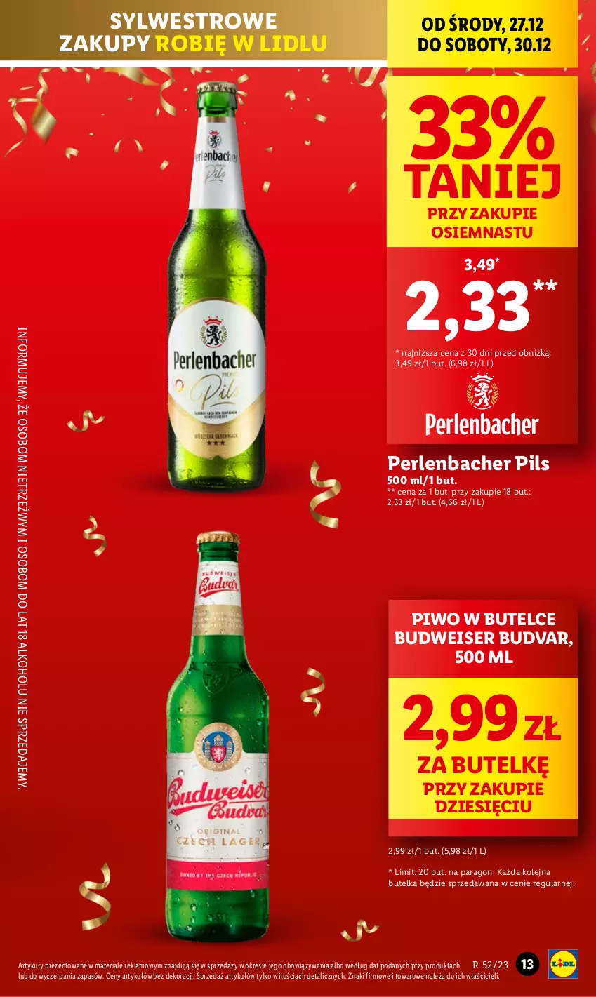 Gazetka promocyjna Lidl - GAZETKA - ważna 27.12 do 30.12.2023 - strona 13 - produkty: NBA, Olej, Piwo, Ser